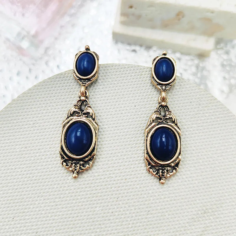 Chinese style alloy earring silver needle and triangle ear clip electroplating finish