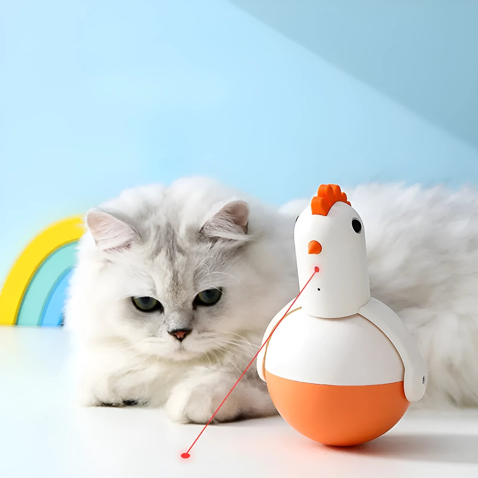 Green and orange electric cat toy with automatic induction switch and self-balancing movement