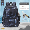 Children's waterproof Oxford cloth school backpack in dinosaur pattern with curved shoulder straps