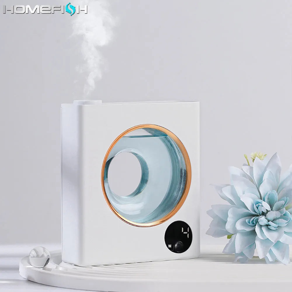 Small white wall-mounted automatic aromatherapy diffuser machine with USB charging port.