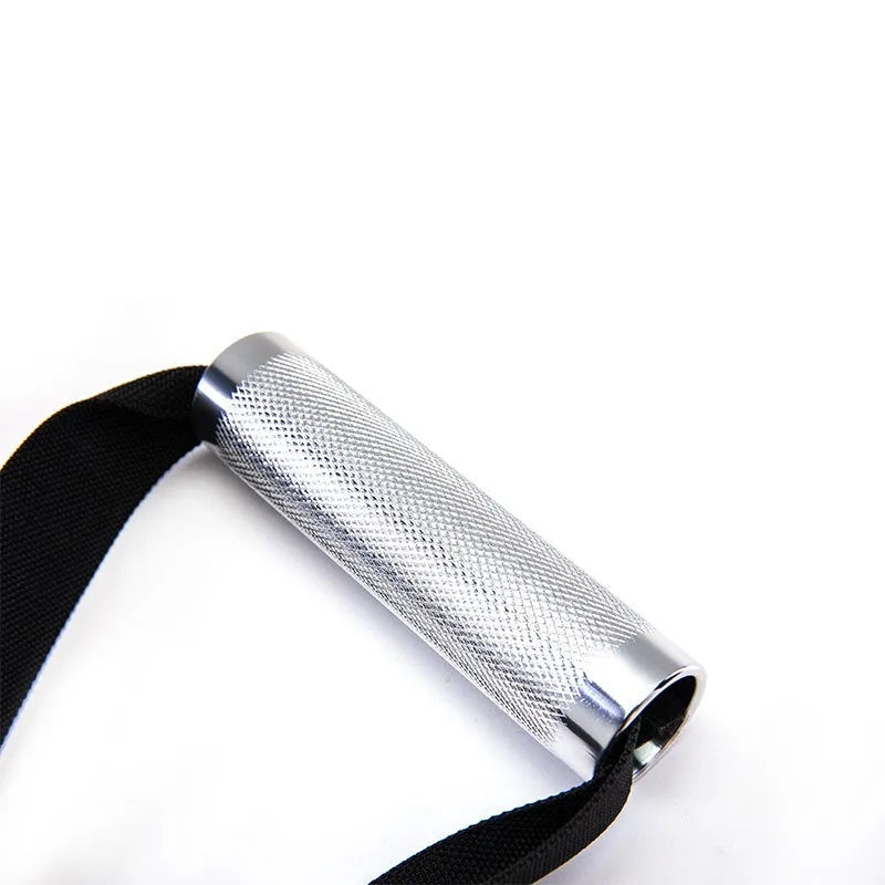 Black aluminium polyester gantry handle pair for fitness equipment, weight 0.27kg, on a gym rack
