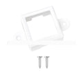 Small white plastic LED light protective cover and bracket, dimensions 1.7cm by 6cm.