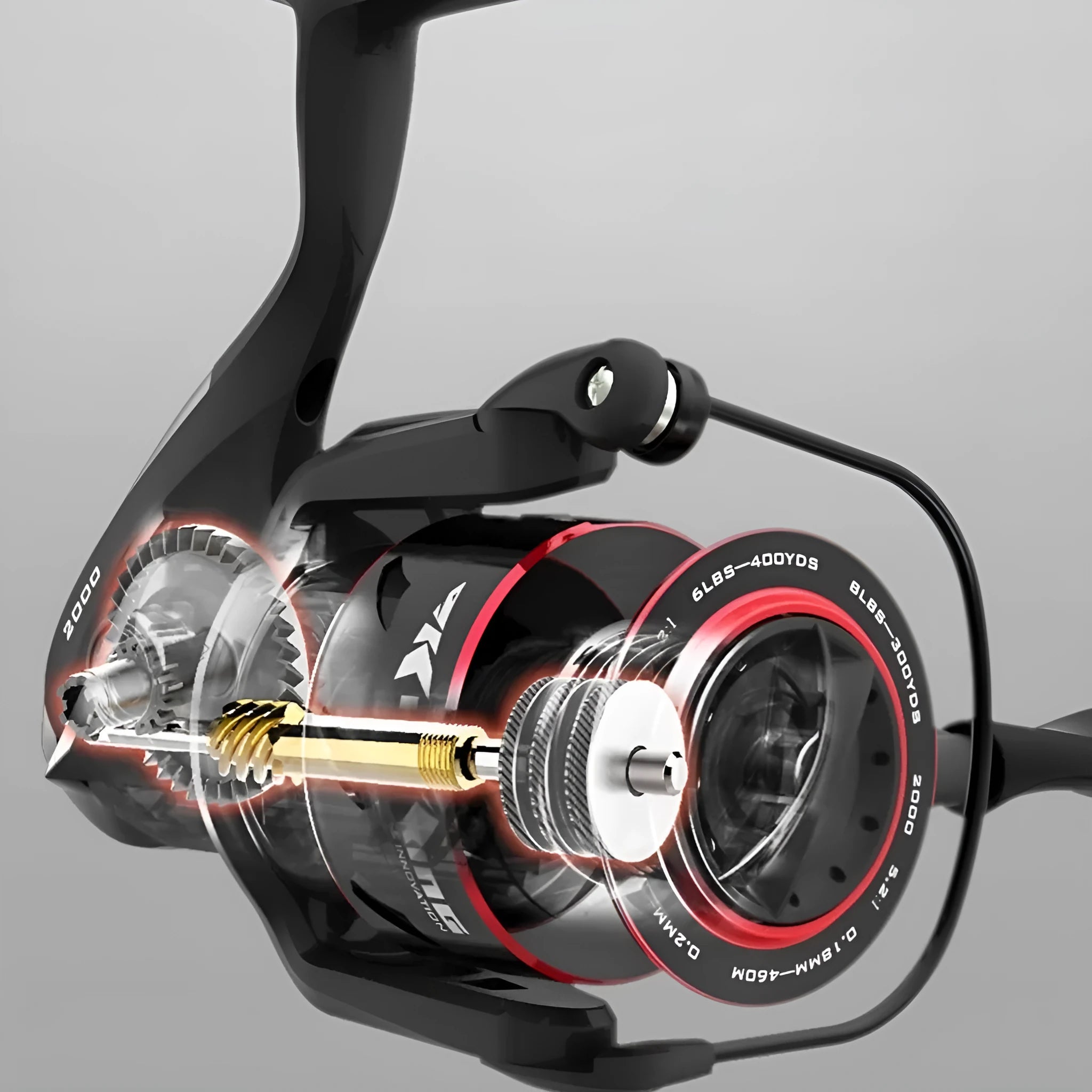 All-metal fishing spinning reel with telescopic fishing rod in four series options