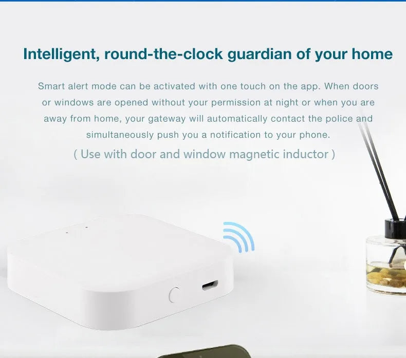 Tuya smart home gateway white Zigbee 3.0 WIFI bridge central control host with LED indicators