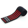 Blue adjustable nylon weightlifting wristband for gym training with elastic support