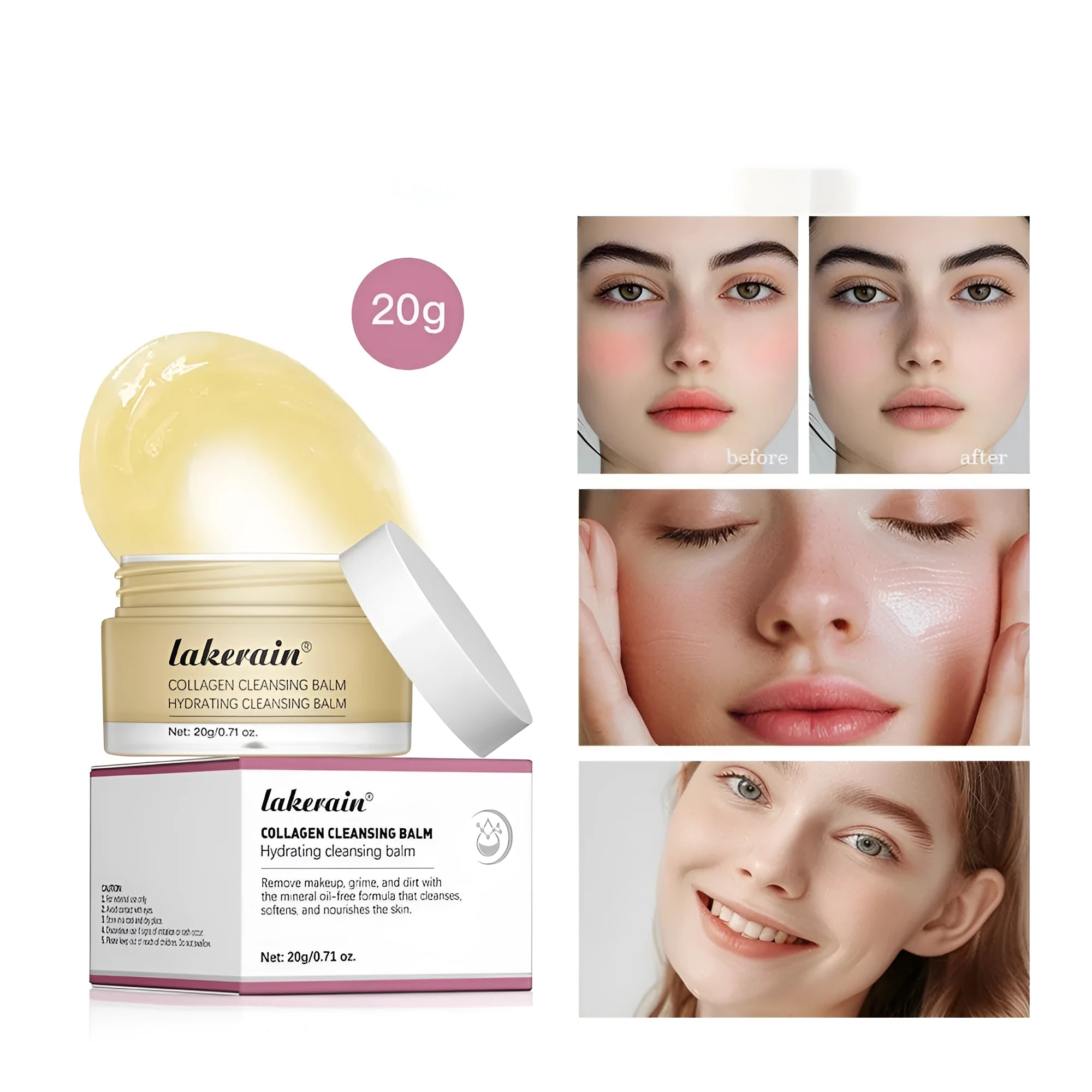 Rose fragrance makeup remover cleansing cream 20g compact packaging