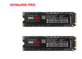 Samsung 990 PRO NVMe M.2 2280 PCI-E internal solid state drive on a dark surface
