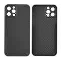 Slim Kevlar fibre iPhone back case with stripe detail and textured black finish.