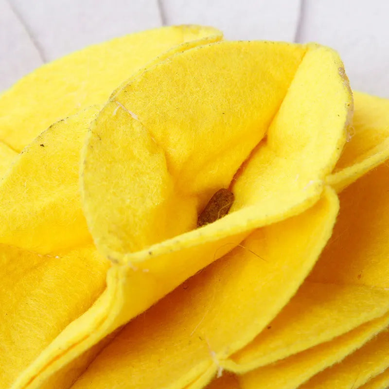 Dog sniffing pad toy made of soft plush fabric in photo colour for interactive enrichment