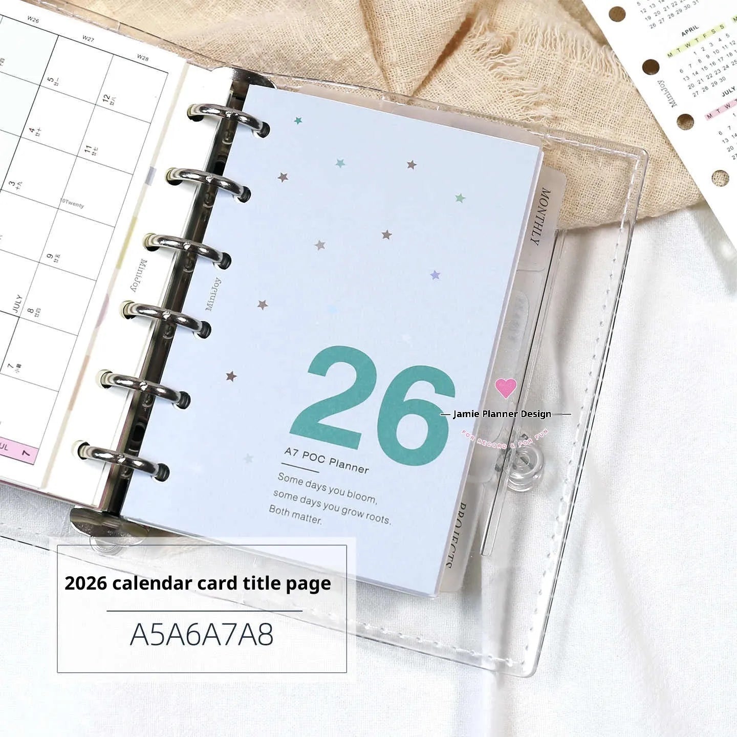 2026 calendar cards fold set showing monthly calendar layout for desk wall or hand account use