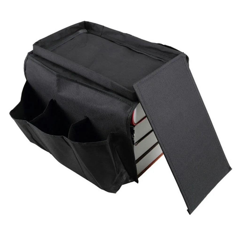 Sofa armrest organizer bag in Oxford fabric with pockets for remote controls and magazines