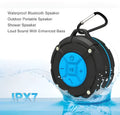 Waterproof Bluetooth speaker with suction cup buckle, 80x87x53 mm, blue and gray colour options