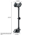 Black rotating metal car phone bracket with multi-angle adjustment for universal phone mounting