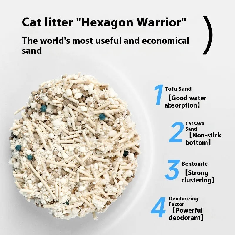 10kg mixed bitter cassava cat litter with bentonite, deodorant and dust-free plant sand litter