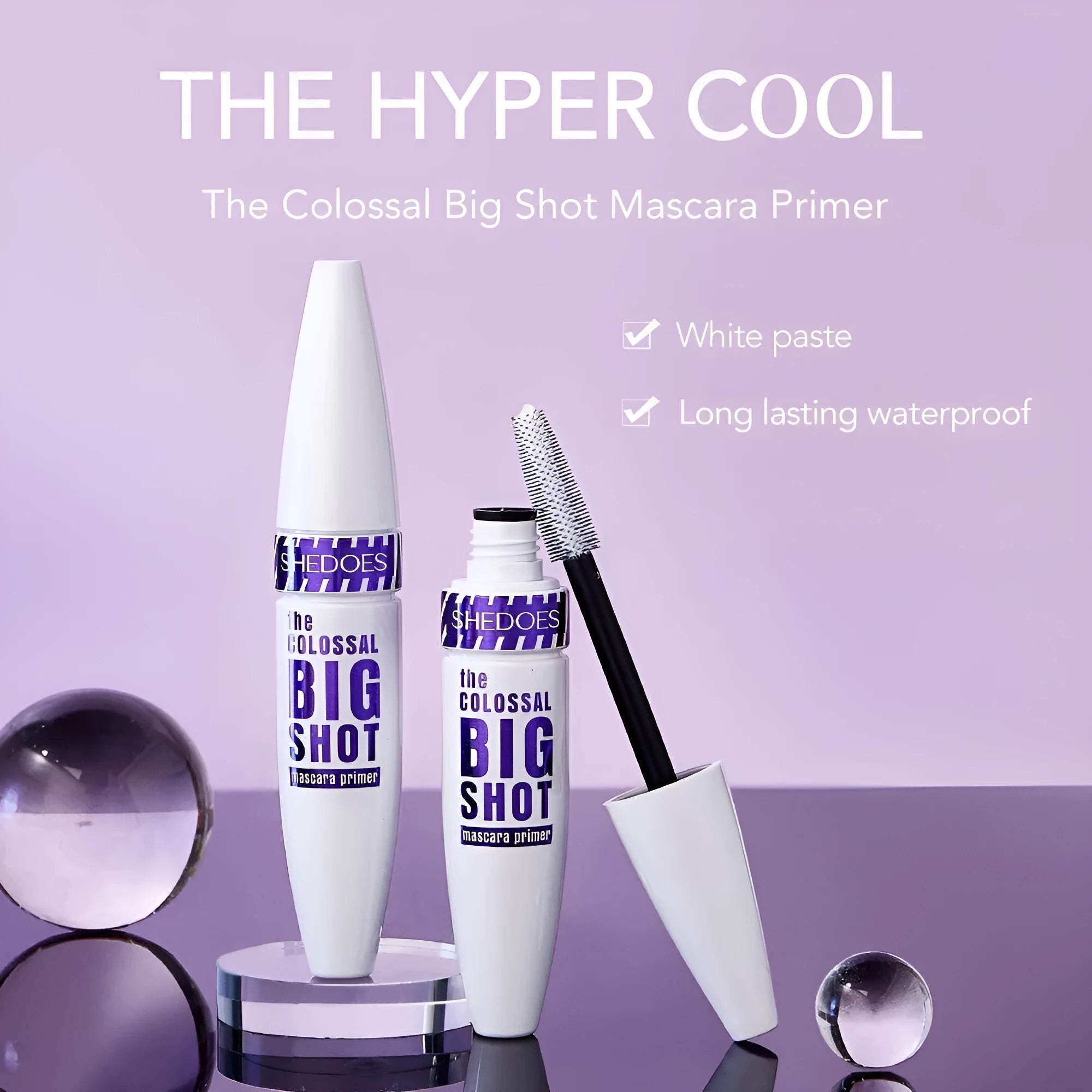 10ml white waterproof mascara tube with applicator for eyelash curling and shaping
