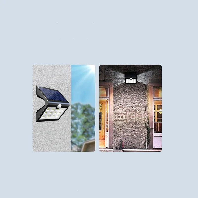 Compact rectangular white solar garden wall light mounted on a fence post.