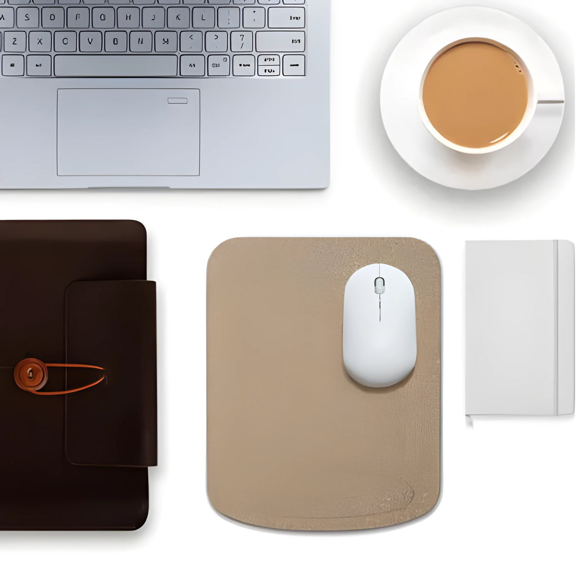 Acorn natural cork wrist mouse pad with carbonized surface, 210 x 265 mm, in colour option A