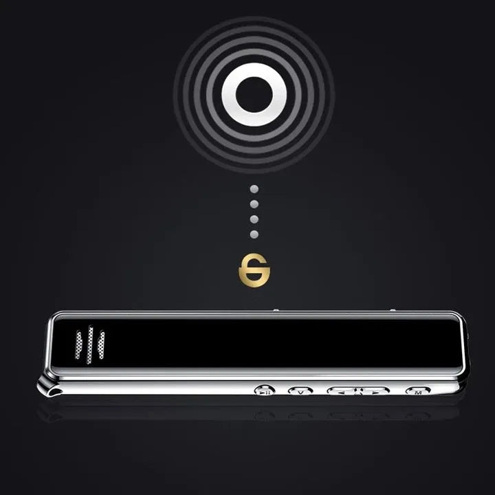 Black noise reduction professional recording pen with LCD screen and zinc alloy body