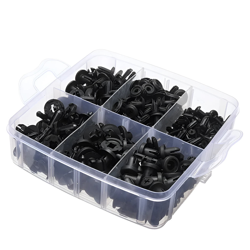 721PCS boxed buckle set for general automobile panel lining and bumper fasteners with tools and gaskets