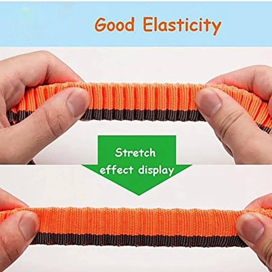 Green elastic shock-resistant dog training leash with 360-degree rotating metal clip
