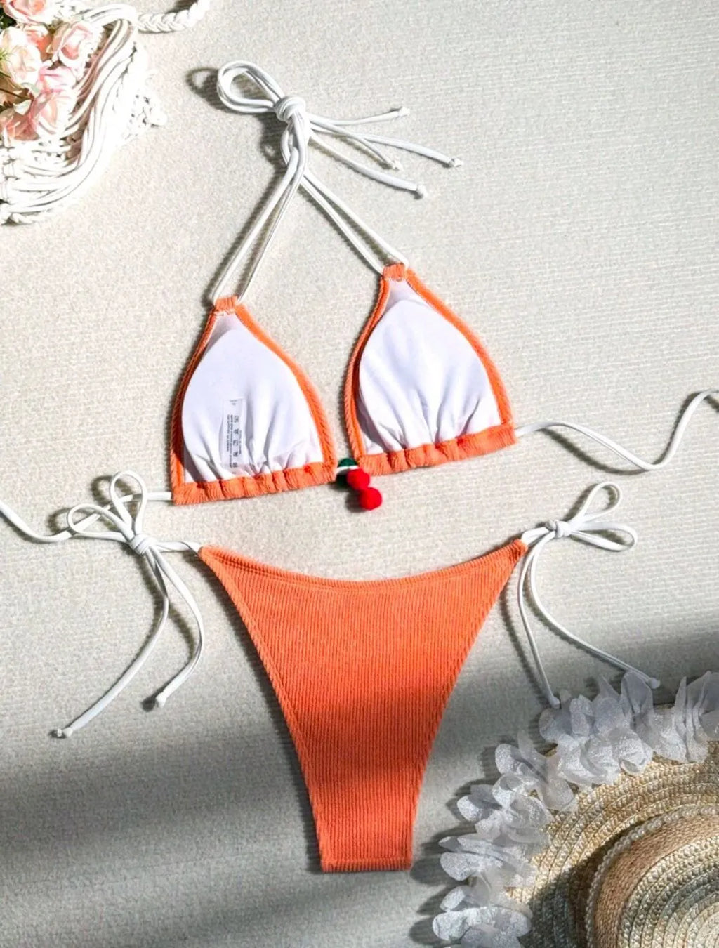 Women's quick-dry nylon bikini swimsuit in a backless briefs style