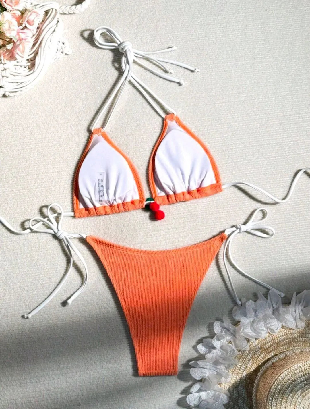 Women's quick-dry nylon bikini swimsuit in a backless briefs style