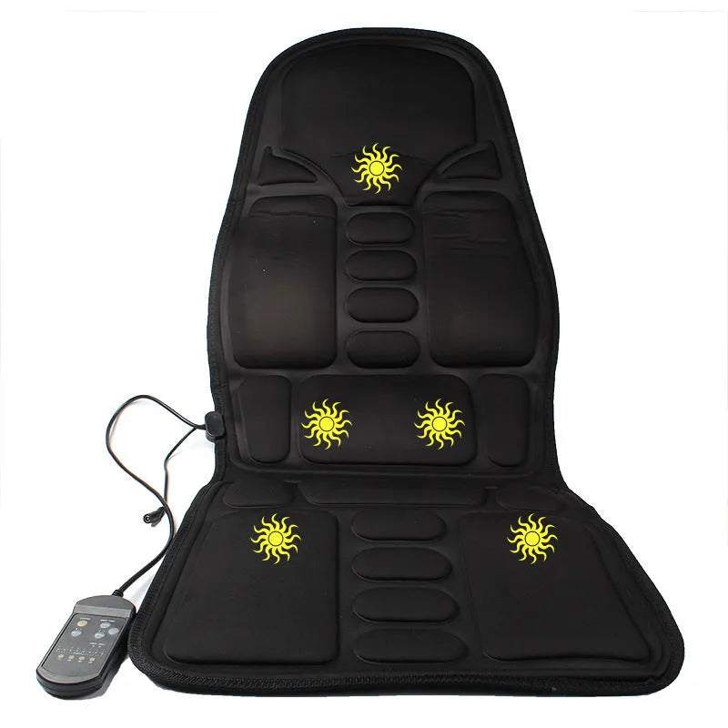 Black heating massage mat with infrared function and adjustable speed control