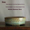 Handmade purple sand ceramic round drum flower pot with high-temperature firewood glaze in nail compound colour for indoor plants