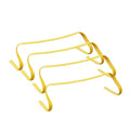 MAI CCA yellow U-shaped children's sports training hurdle on grass showing three height settings