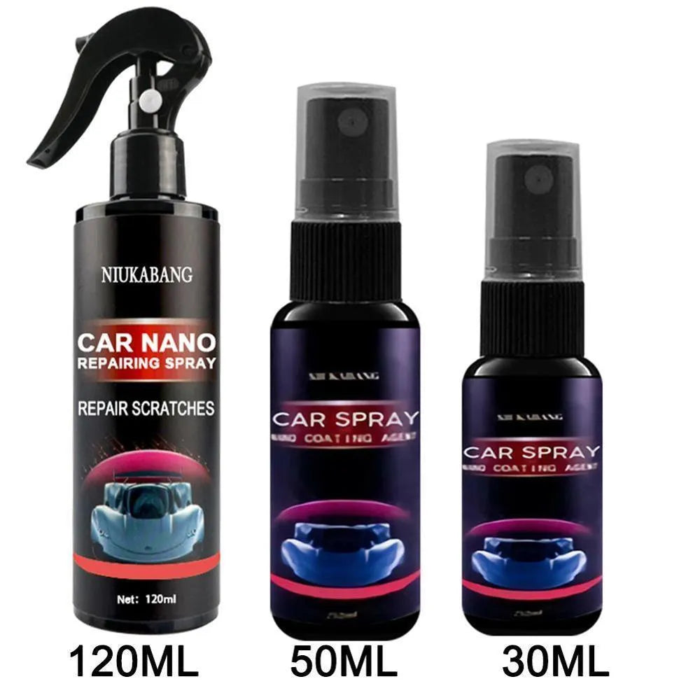 Nano car scratch repairing spray bottle 30ml-120ml for light scratch and swirl removal on car paint.