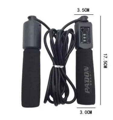 A rope skipping fitness rope with foam grip handles, shown in one of the available colours.