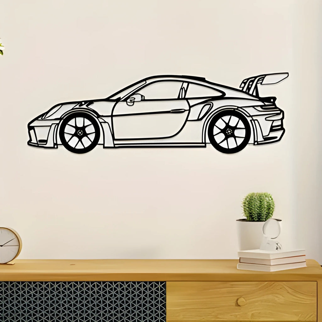 Black iron sports car wall art decoration for home office garden hotel or restaurant walls