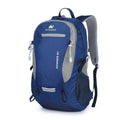 30 litre dark green nylon hiking backpack with airpillow straps shown from a side angle.