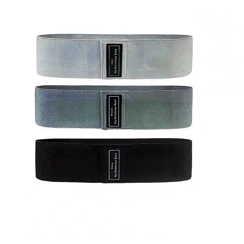 Nylon cloth resistance band for hip and leg exercises in light gray with cloth bag for storage