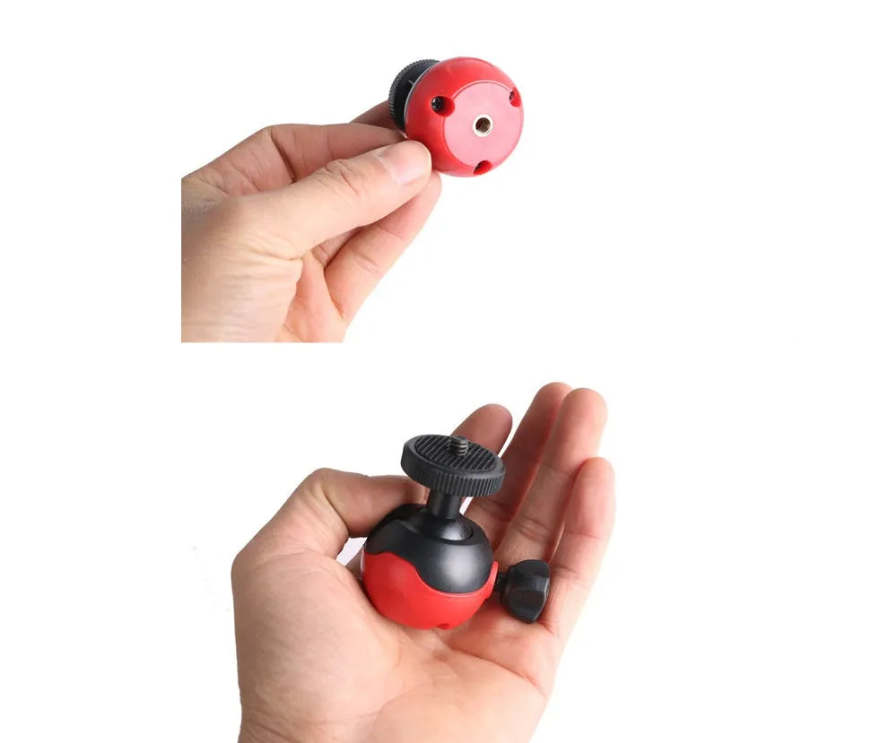 Black rubber octopus tripod with flexible legs and spherical gimbal head for mobile phones and cameras