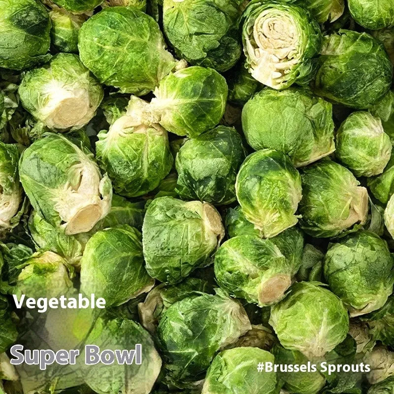 Pack of freeze-dried Brussels sprouts dog snacks, 20g, with natural vegetable appearance
