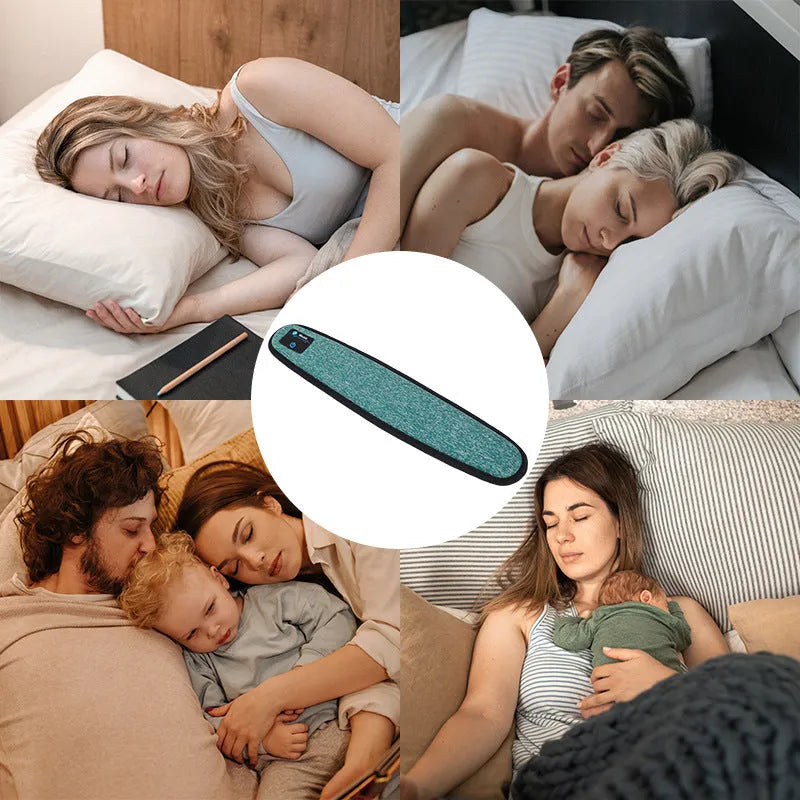 Blue bone conduction music pillow speaker with rectangular memory cotton pillow and Bluetooth 5.0