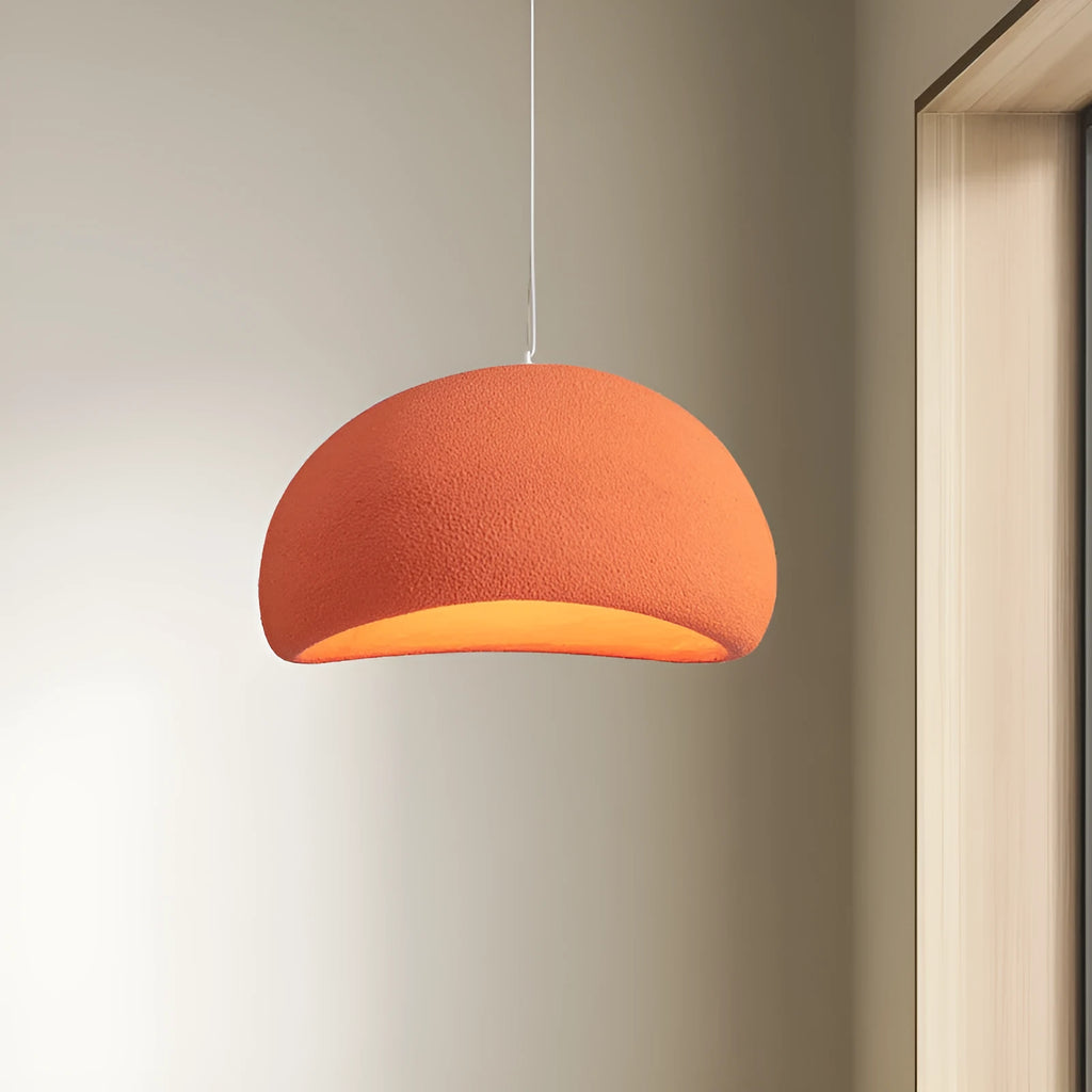 Modern simplicity chandelier handmade from high density polystyrene, 50cm diameter, orange colour option, for commercial use