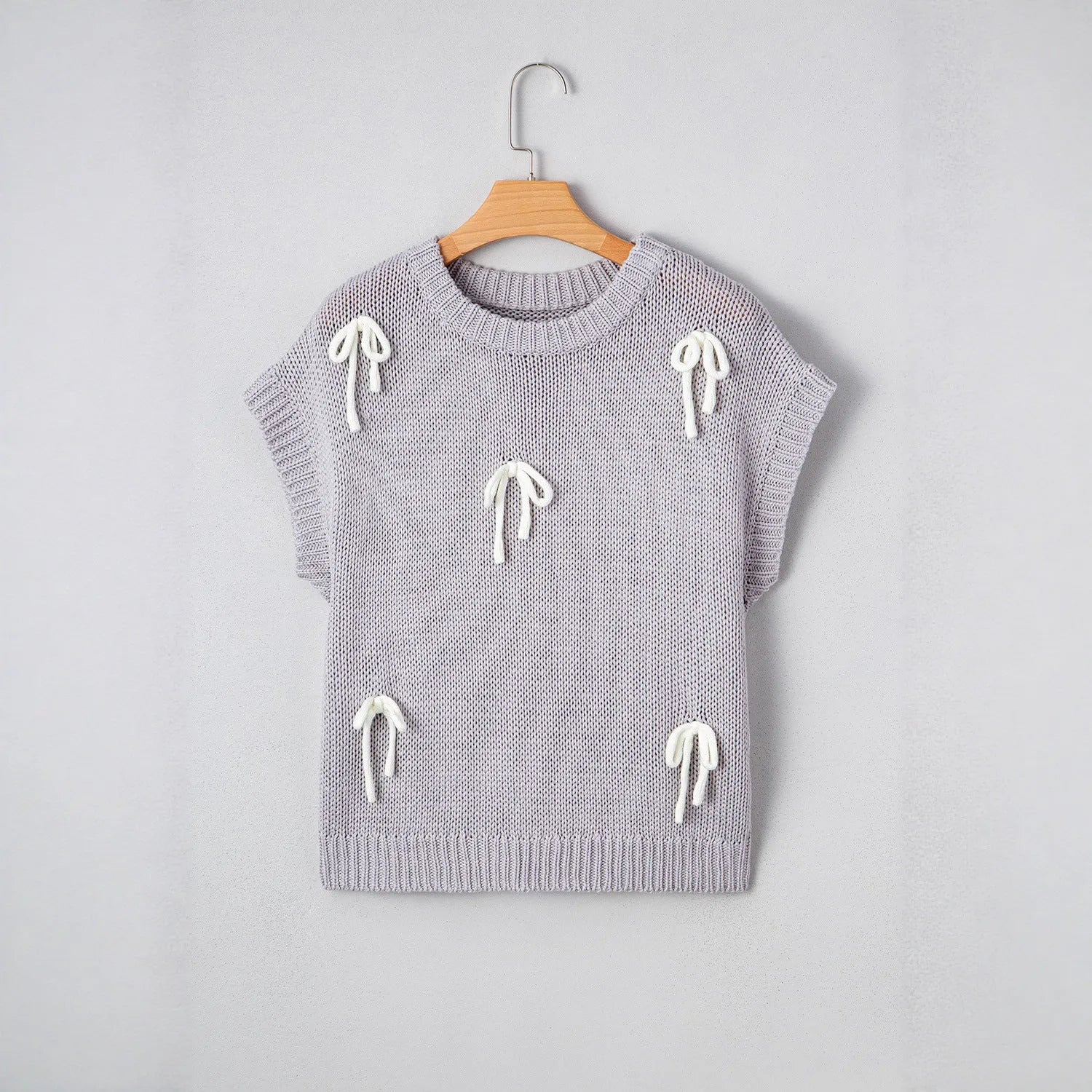Women's beige hollow-out loose pullover top with batwing sleeves, acrylic fabric, casual Korean style