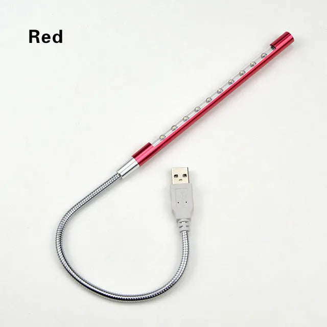 USB-powered aluminium alloy spiral LED night light in multiple colours with 420mm length
