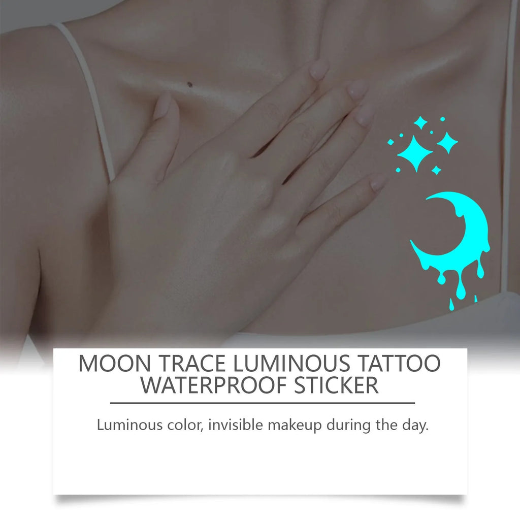 Pack of 2 luminous temporary tattoo stickers showing glowing body art designs