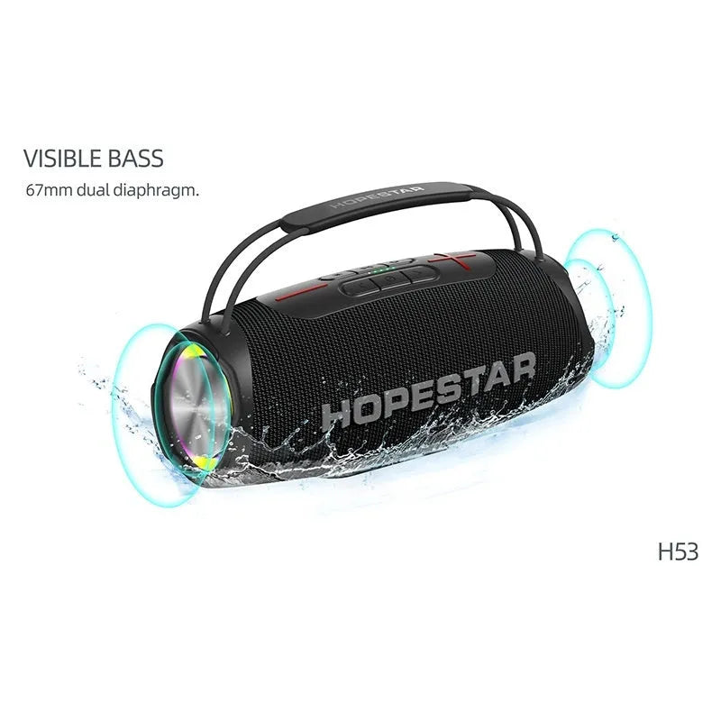 H53 waterproof wireless Bluetooth speaker in rugby style, 35W, 5200mAh, four colours