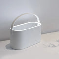 Portable LED light storage box makeup mirror in pink with aluminium lens
