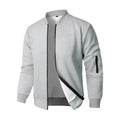 Men's loose fit cotton knitted jacket in business style with polyester lining