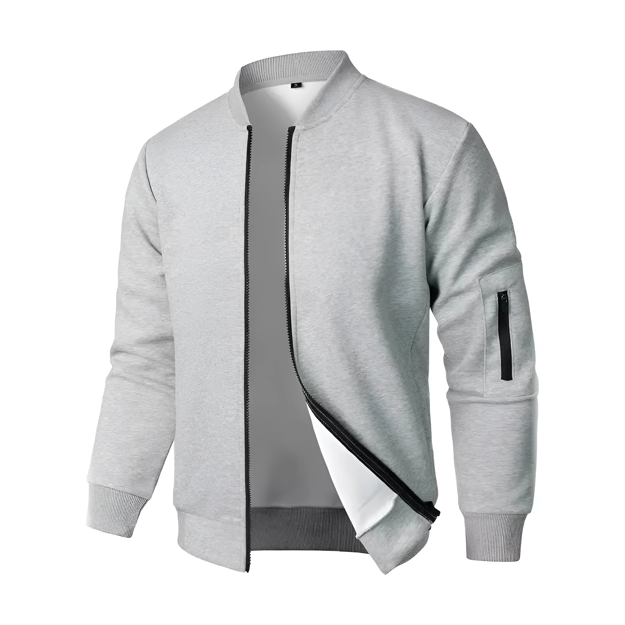 Men's loose fit cotton knitted jacket in business style with polyester lining