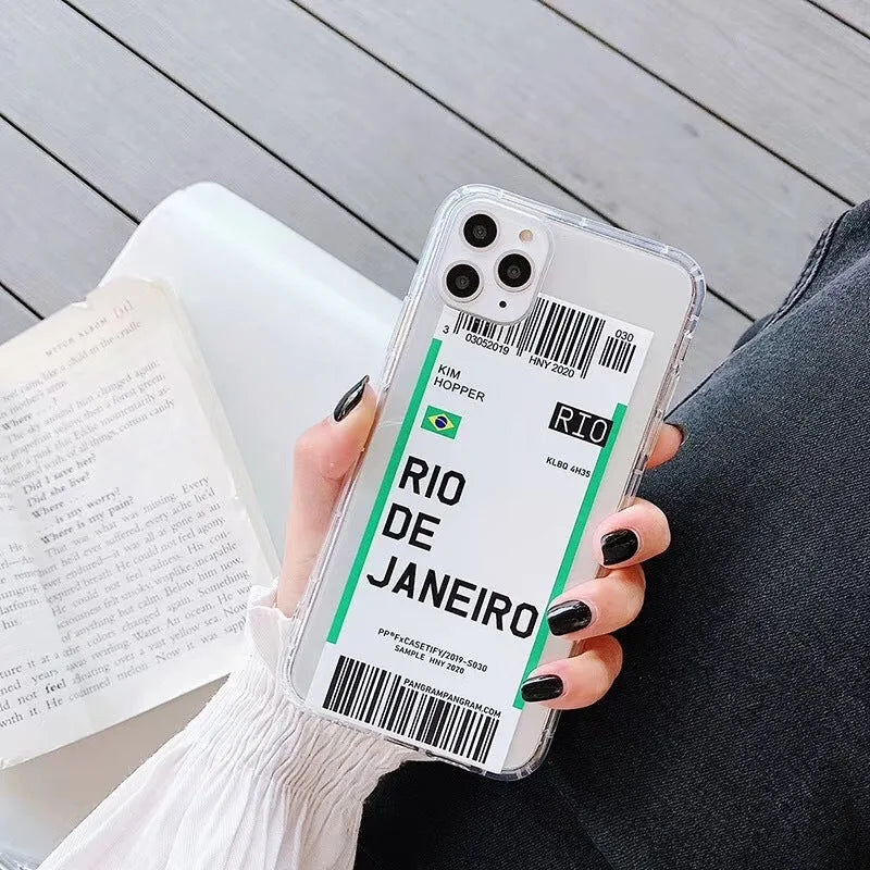 Blue red graffiti design iPhone ticket case on mobile phone