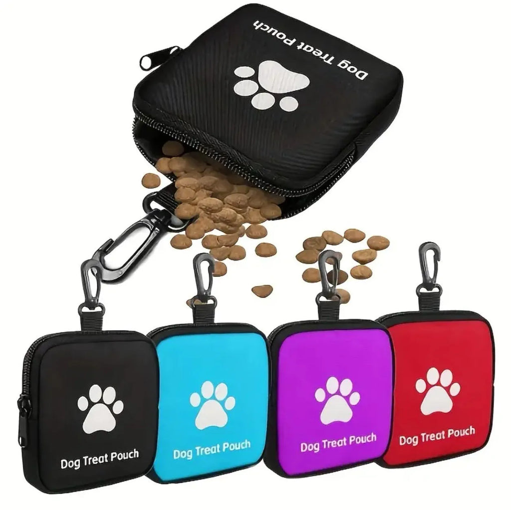 Polyester portable pet snack pack with zipper closure in Oxford material, available in four colours