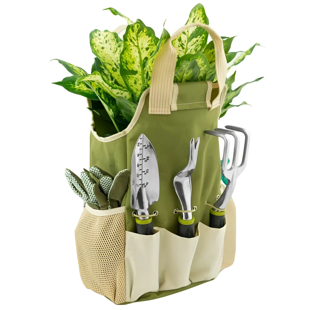 Light green 600D Oxford cloth garden flower art tool storage bag, multifunctional organiser supplied without tools.