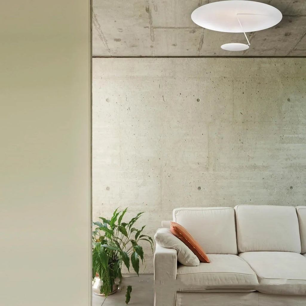 Modern white and gold iron art chandelier ceiling light with a 50cm diameter shade and integrated LED