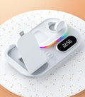 Magnetic four-in-one wireless charging power bank with watch support in black finish